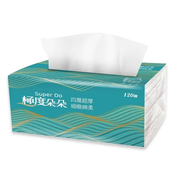 Super Do極度朵朵 四層超厚柔抽取式花紋家用紙120抽72包/箱：圖片 2